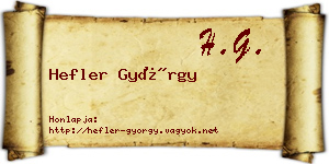 Hefler György névjegykártya